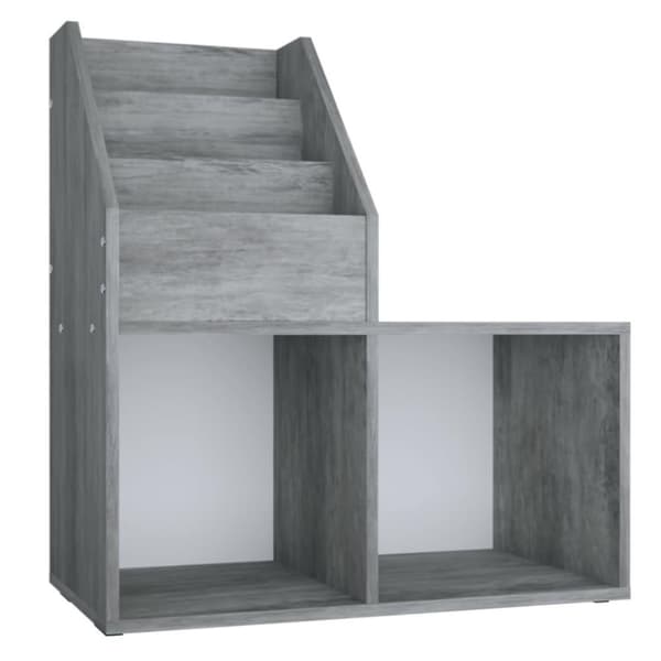 vidaXL Lasten lehtiteline betoninharmaa 71x30x78,5 cm lastulevy