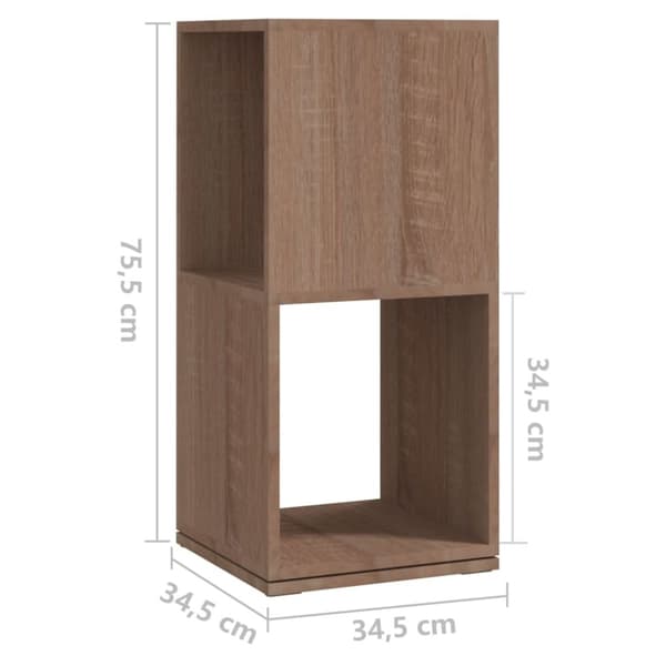 vidaXL drejelig reol 34,5x34,5x75,5 cm spånplade sonoma-eg