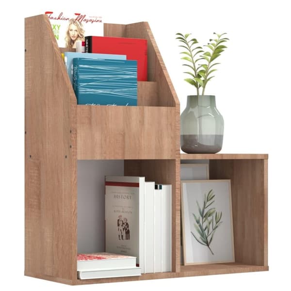 vidaXL Tidningsställ för barn sonoma-ek 71x30x78,5 cm spånskiva