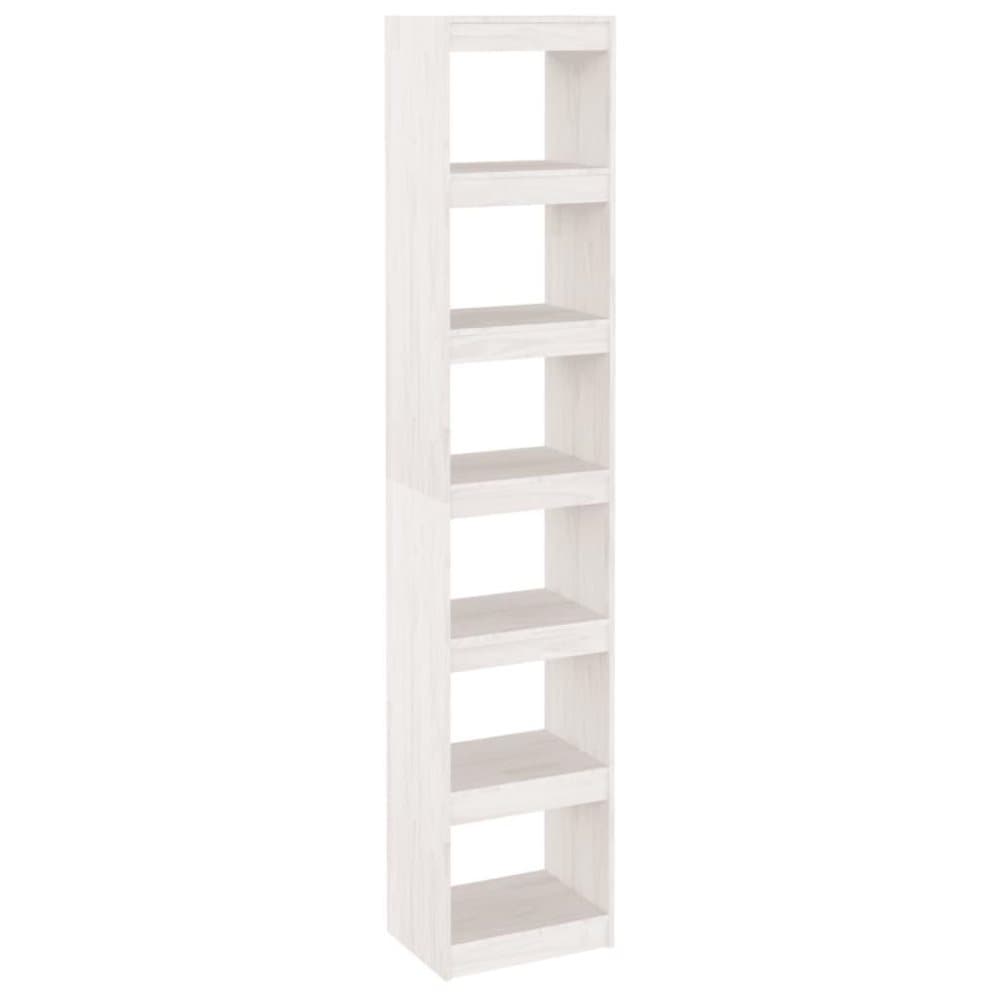 vidaXL Bokhylla/Rumsavdelare vit 40x30x199 cm massiv furu