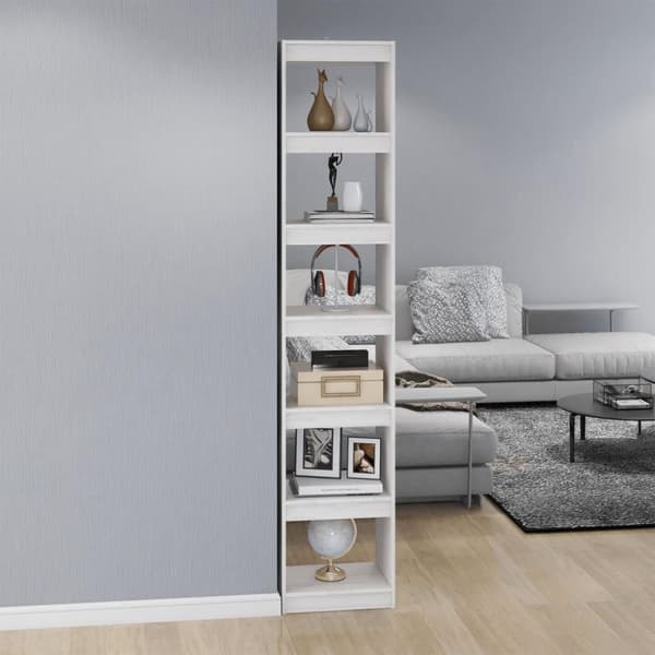 vidaXL bogreol/rumdeler 40x30x199 cm massivt fyrretræ hvid