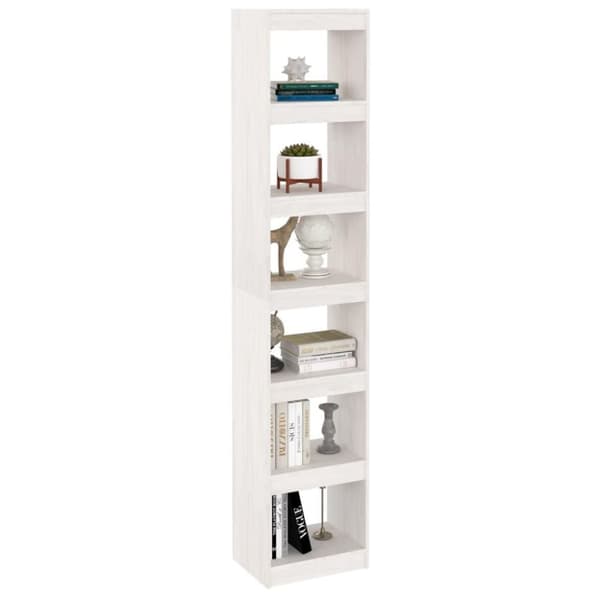 vidaXL bogreol/rumdeler 40x30x199 cm massivt fyrretræ hvid