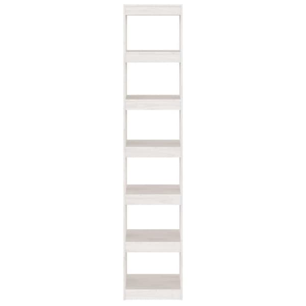 vidaXL bogreol/rumdeler 40x30x199 cm massivt fyrretræ hvid