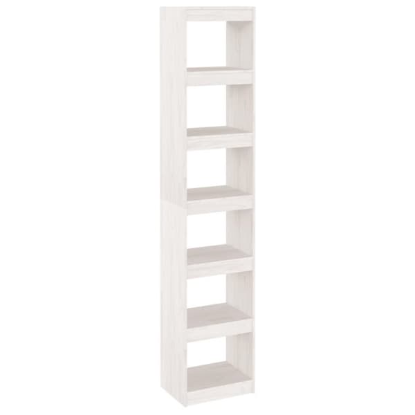 vidaXL bogreol/rumdeler 40x30x199 cm massivt fyrretræ hvid