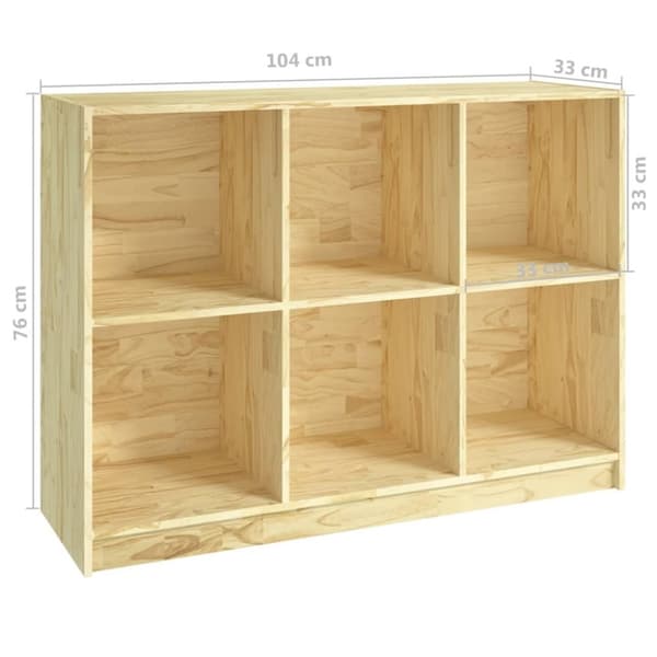 vidaXL Bokhylle 104x33x76 cm heltre furu