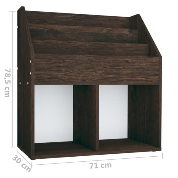 vidaXL magasinholder til børn 71x30x78,5 cm spånplade røget eg
