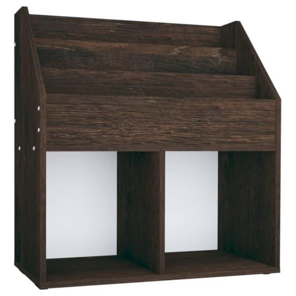 vidaXL magasinholder til børn 71x30x78,5 cm spånplade røget eg