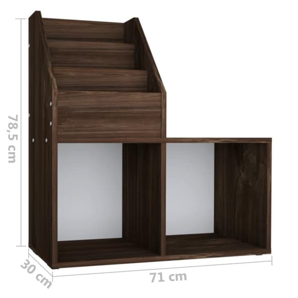 vidaXL Tidningsställ för barn rökig ek 71x30x78,5 cm spånskiva