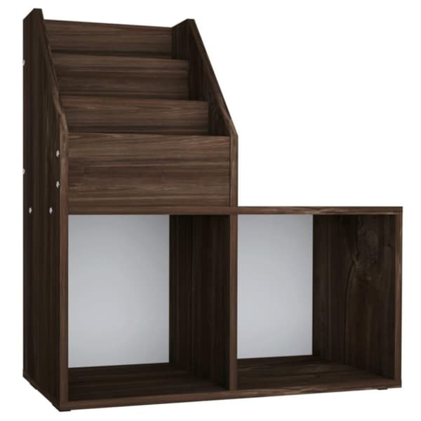 vidaXL Tidningsställ för barn rökig ek 71x30x78,5 cm spånskiva