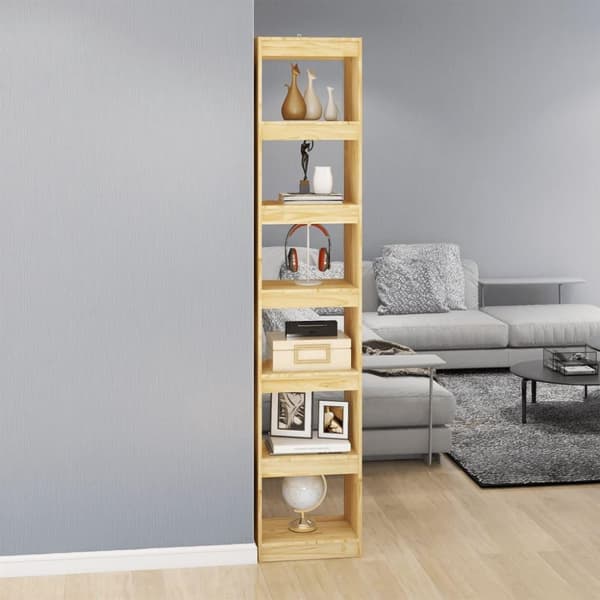 vidaXL bogreol/rumdeler 40x30x199 cm massivt fyrretræ