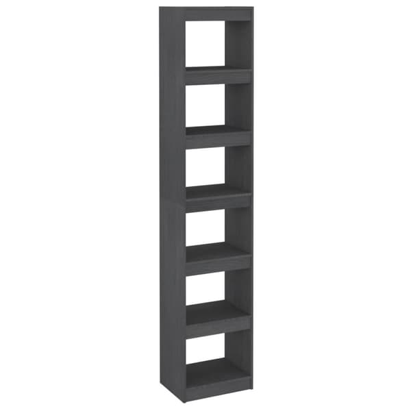 vidaXL bogreol/rumdeler 40x30x199 cm massivt fyrretræ grå