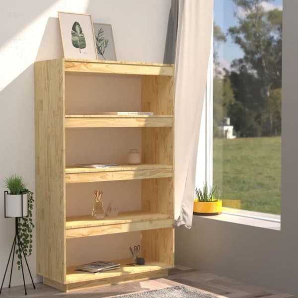 vidaXL bogreol/rumdeler 80x35x135 cm massivt fyrretræ