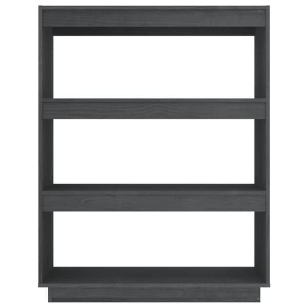 vidaXL bogreol/rumdeler 80x35x103 cm massivt fyrretræ grå
