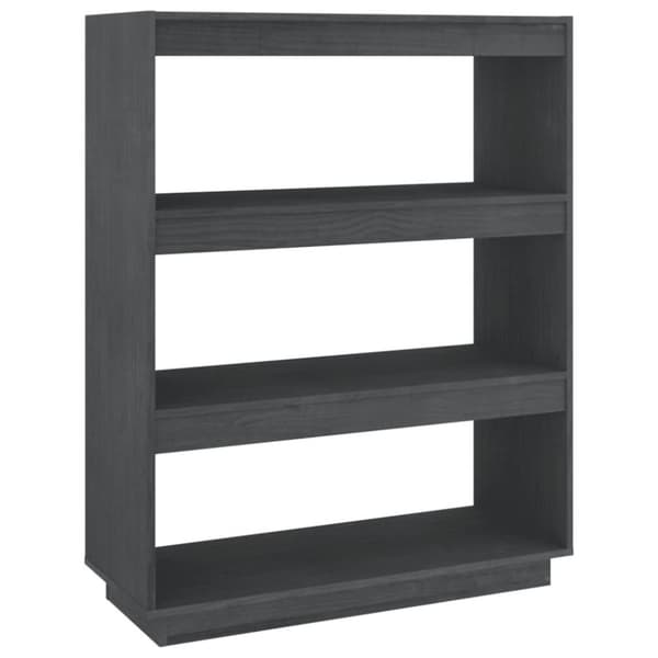 vidaXL bogreol/rumdeler 80x35x103 cm massivt fyrretræ grå