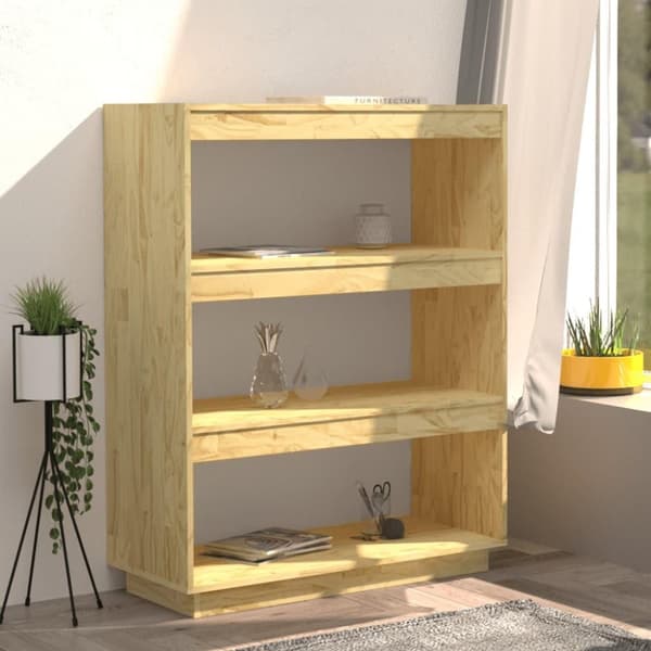 vidaXL bogreol/rumdeler 80x35x103 cm massivt fyrretræ