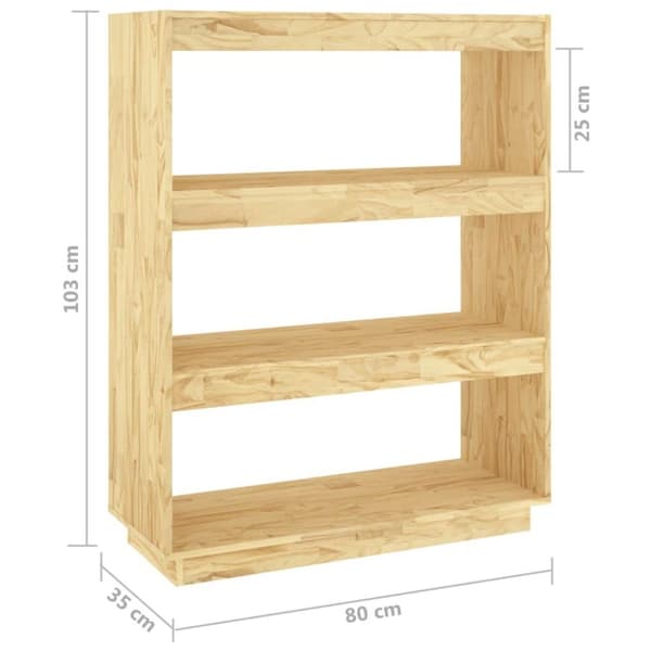 vidaXL bogreol/rumdeler 80x35x103 cm massivt fyrretræ