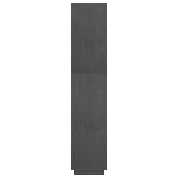vidaXL bogreol/rumdeler 80x35x167 cm massivt fyrretræ grå