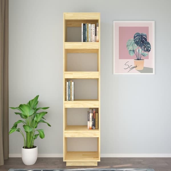 vidaXL bogreol/rumdeler 40x35x167 cm massivt fyrretræ