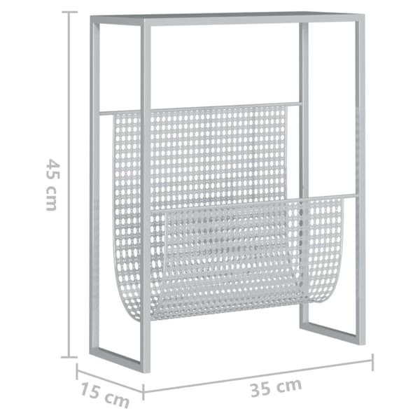 vidaXL Lehtiteline hopea 35x15x45 cm teräs