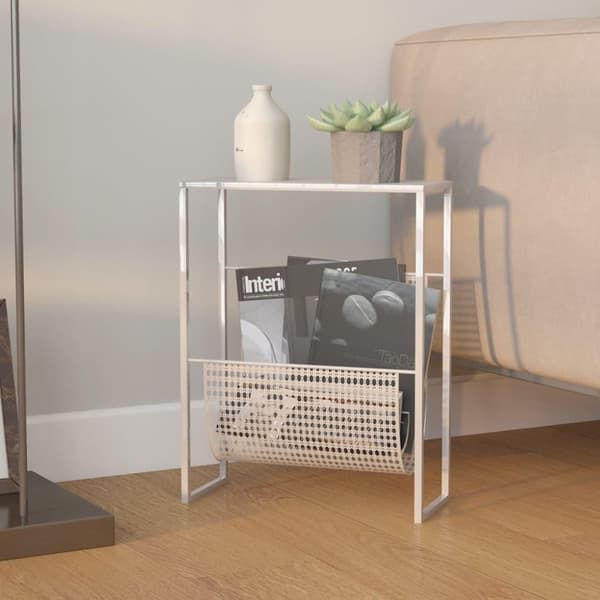 vidaXL Lehtiteline hopea 35x15x45 cm teräs