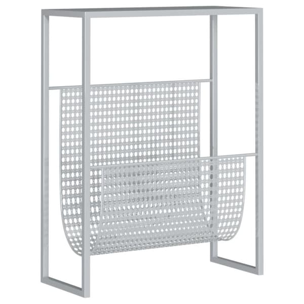 vidaXL magasinholder 35x15x45 cm stål sølvfarvet