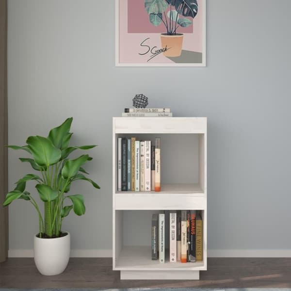 vidaXL bogreol 40x35x71 cm massivt fyrretræ hvid