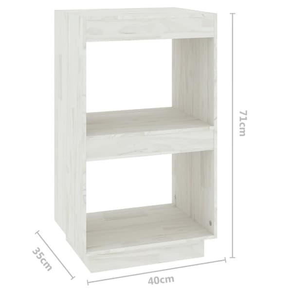 vidaXL bogreol 40x35x71 cm massivt fyrretræ hvid