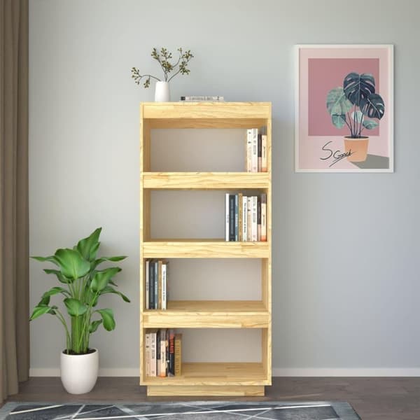 vidaXL bogreol/rumdeler 60x35x135 cm massivt fyrretræ