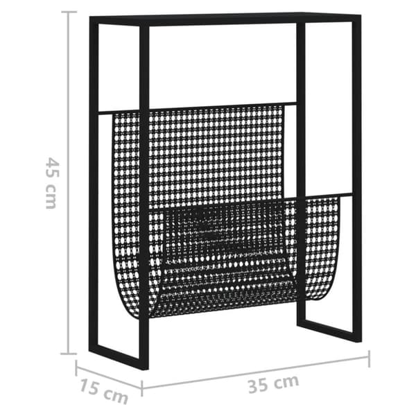 vidaXL Magasinhylle svart 35x15x45 cm stål