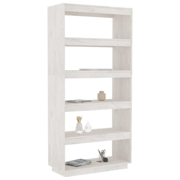 vidaXL bogreol/rumdeler 80x35x167 cm massivt fyrretræ hvid