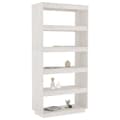 Miniatyrbillede 4 af 11: vidaXL bogreol/rumdeler 80x35x167 cm massivt fyrretræ hvid