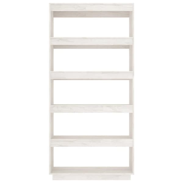 vidaXL bogreol/rumdeler 80x35x167 cm massivt fyrretræ hvid