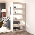 Miniatyrbillede 11 af 11: vidaXL bogreol/rumdeler 80x35x167 cm massivt fyrretræ hvid