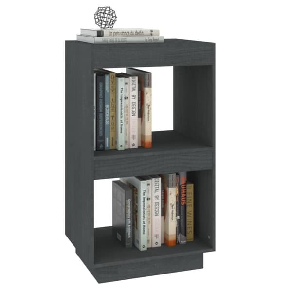 vidaXL bogreol 40x35x71 cm massivt fyrretræ grå