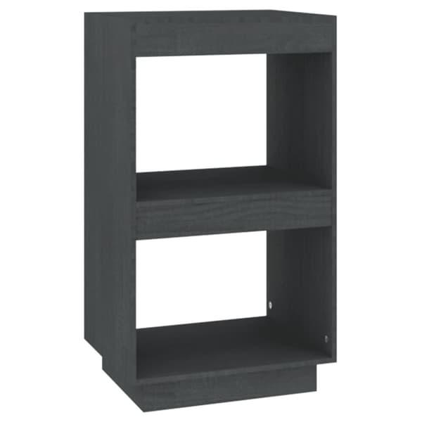vidaXL bogreol 40x35x71 cm massivt fyrretræ grå