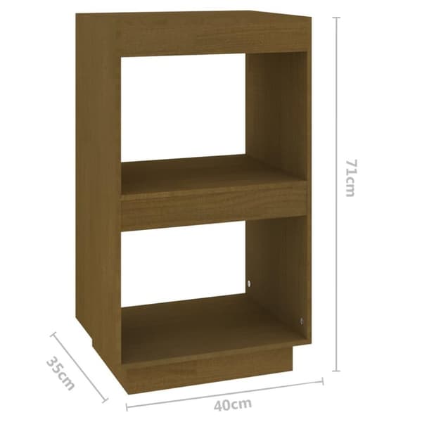 vidaXL bogreol 40x35x71 cm massivt fyrretræ gyldenbrun