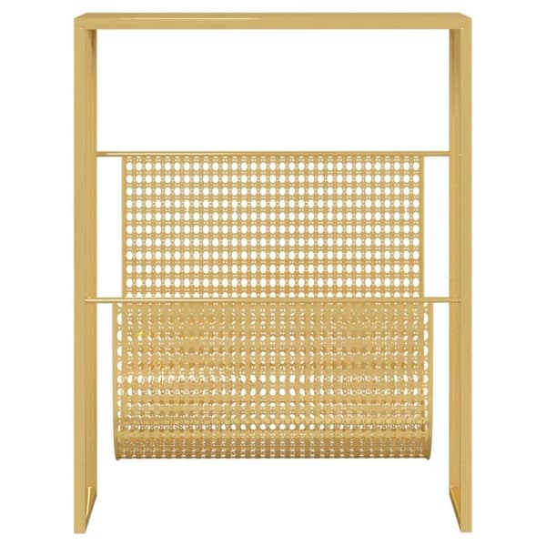 vidaXL Tidningsställ guld 35x15x45 cm stål