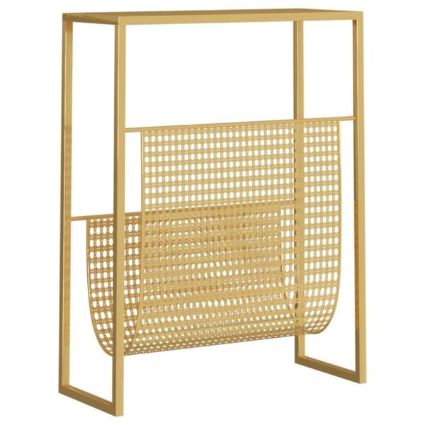 vidaXL Tidningsställ guld 35x15x45 cm stål