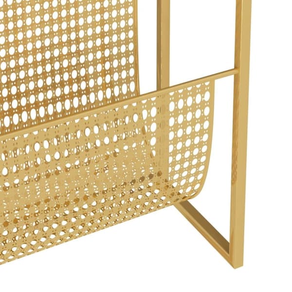 vidaXL Tidningsställ guld 35x15x45 cm stål