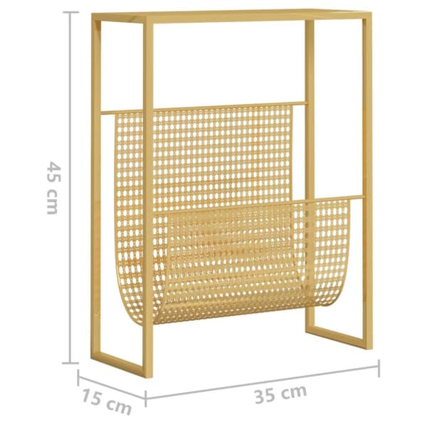 vidaXL Tidningsställ guld 35x15x45 cm stål