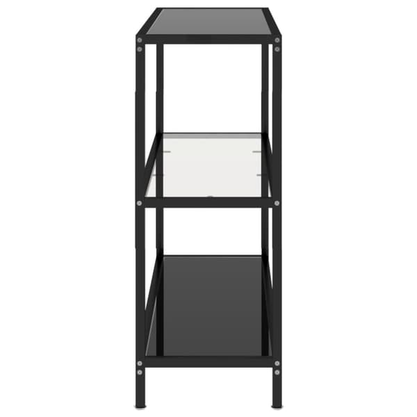 vidaXL reol 100x36x90 cm hærdet glas transparent og sort