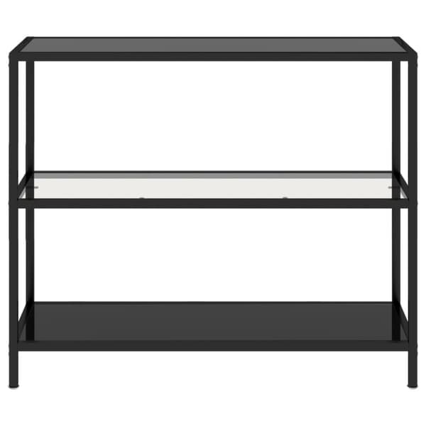 vidaXL reol 100x36x90 cm hærdet glas transparent og sort