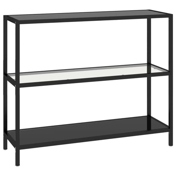vidaXL reol 100x36x90 cm hærdet glas transparent og sort