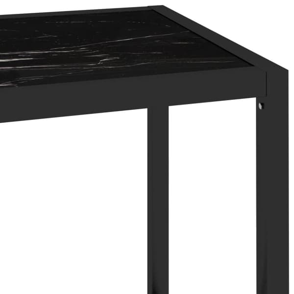 vidaXL Hylly läpinäkyvä ja musta marmori 100x36x90 cm lasi