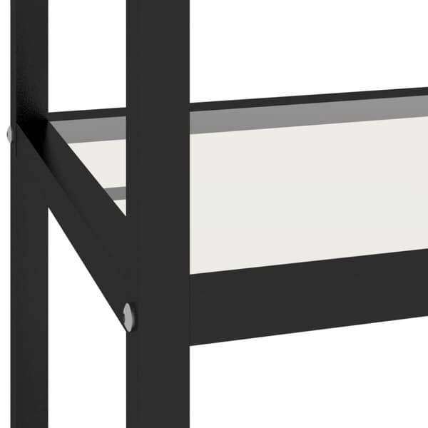 vidaXL Hylly läpinäkyvä ja musta marmori 100x36x90 cm lasi