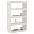 Miniatyrbild 3 av 10: vidaXL Bokhylla/rumsavdelare vit 80x35x135 cm massiv furu