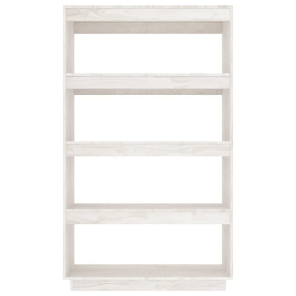 vidaXL Bokhylla/rumsavdelare vit 80x35x135 cm massiv furu