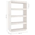 Miniatyrbild 7 av 10: vidaXL Bokhylla/rumsavdelare vit 80x35x135 cm massiv furu