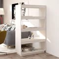 Miniatyrbild 1 av 10: vidaXL Bokhylla/rumsavdelare vit 80x35x135 cm massiv furu