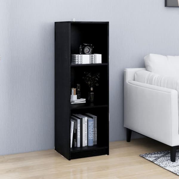 vidaXL bogreol/rumdeler 36x33x110 cm massivt fyrretræ sort
